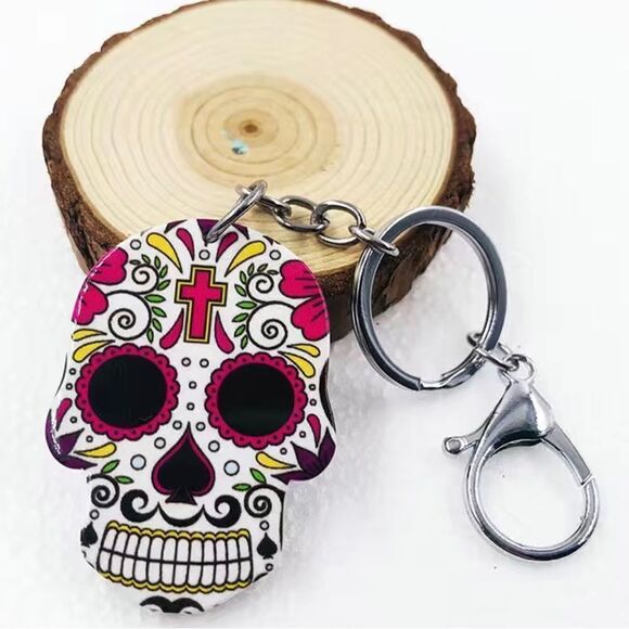 SMALL ‘DIA DE LOS MUERTOS’ KEY RING, 2 pieces - Picture 1 of 2